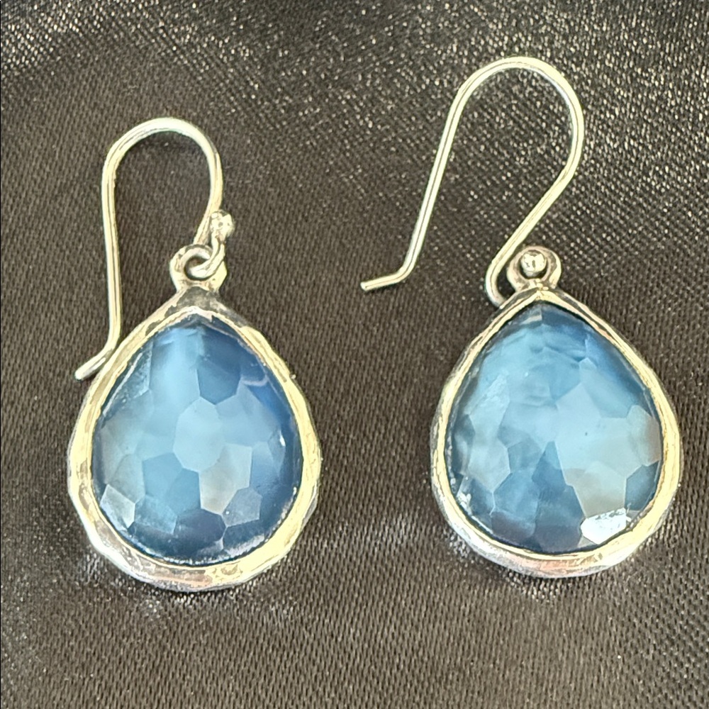 Ippolita Wonderland Earrings Teardrop Doublet Sterling Silver & Deep Blue Stone - Picture 6 of 12